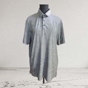 Adidas Gray Polo Shirt with Classic Collar and Relaxed Fit Size Med